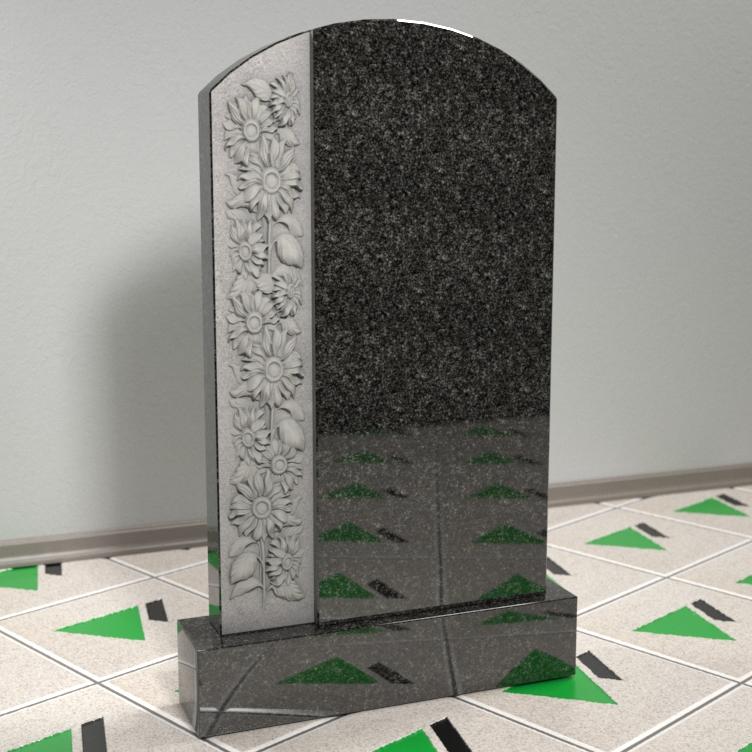 Памятник с резными цветами 12600