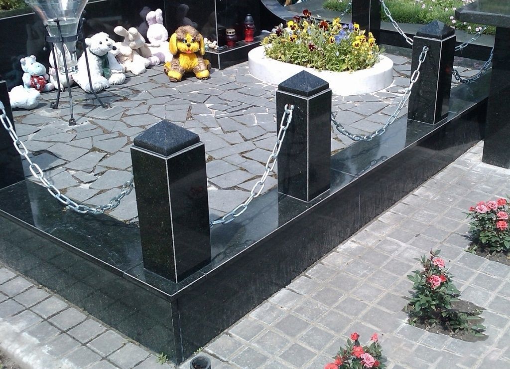Ограда столбики с цепями на могилу 22117