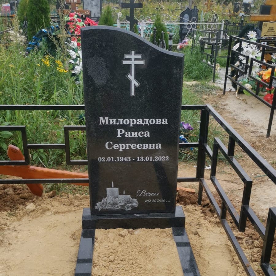 Гравировка креста на памятнике 93003