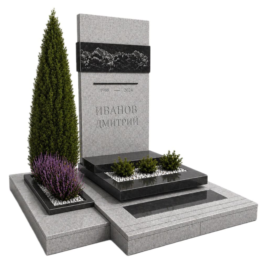 Гранитный мемориальный комплекс на могилу 19002