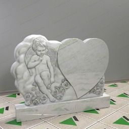 Памятник с ангелочком и сердцем
