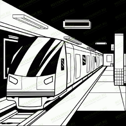 Поезд метро для гравировки на памятнике