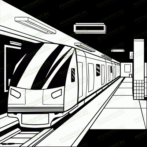 Поезд метро для гравировки на памятнике