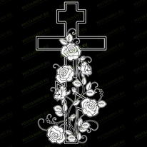 Крест с цветами 93079