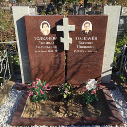 Православный комбинированный памятник с крестом на могилу