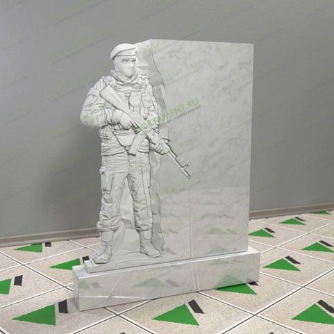 Памятник военному из мрамора 13139