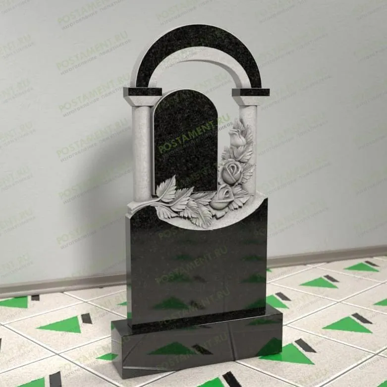 Памятник арка с цветами на могилу 13442