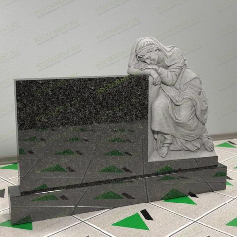 Памятник со скорбящим ангелом семейный