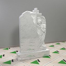 Памятник с ангелом молящимся на могилу 14402