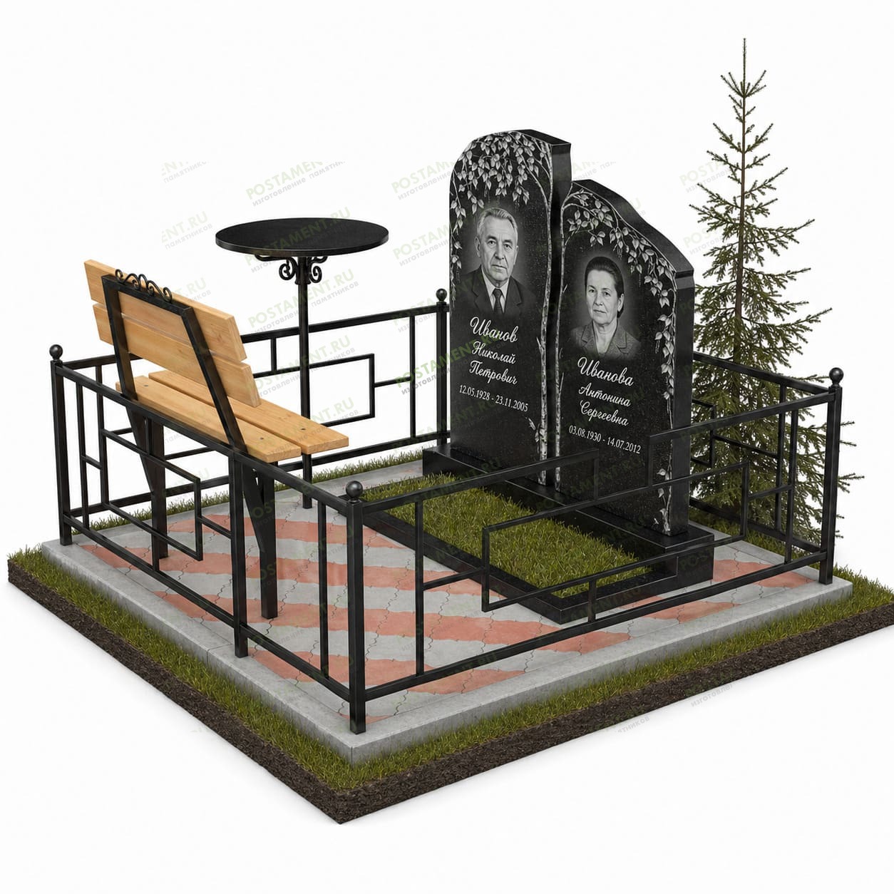 Мемориальный комплекс семейный с березами 18803