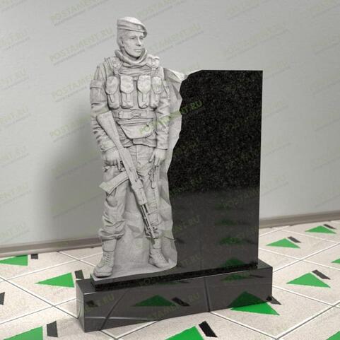 Памятник военному из гранита 13145