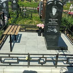 благоустройство могилы серой плиткой