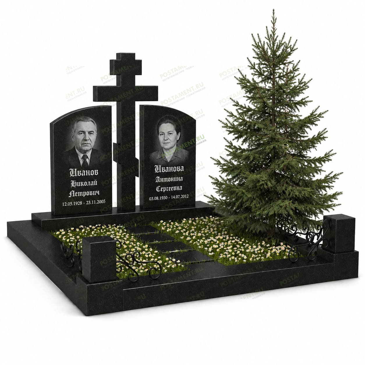Мемориальный комплекс на могилу на двоих 18802