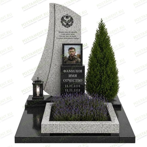 Гранитный мемориальный комплекс на могилу военнослужащего 19001