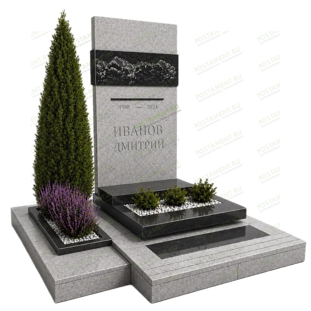 Гранитный мемориальный комплекс на могилу 19002