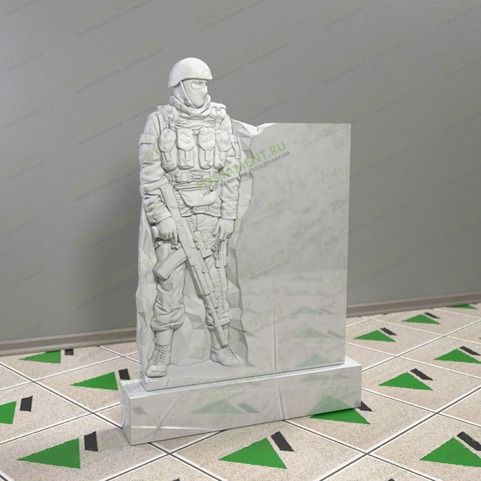 Памятник военному из мрамора 13143
