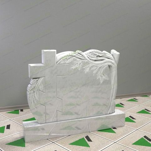 Памятник с крестом из мрамора 17780